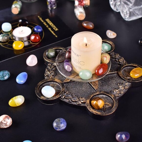 Polished Multicolor Healing Crystal Stone Set, 72 Pcs, 0.5" Handpicked Tumbled S - Picture 2 of 9